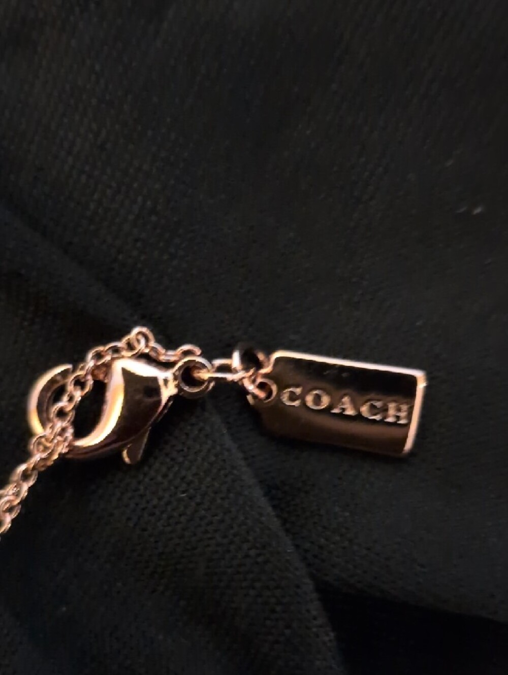COACH Rose Gold Heart and Horseshoe Pendant Necklace - Picture 4 of 7